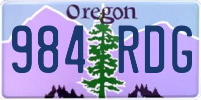OR license plate 984RDG