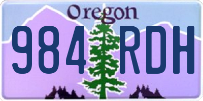 OR license plate 984RDH
