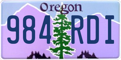OR license plate 984RDI