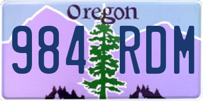 OR license plate 984RDM