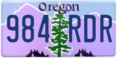 OR license plate 984RDR