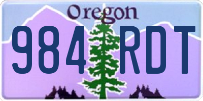 OR license plate 984RDT