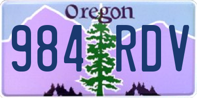OR license plate 984RDV