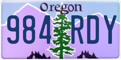 OR license plate 984RDY