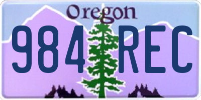 OR license plate 984REC