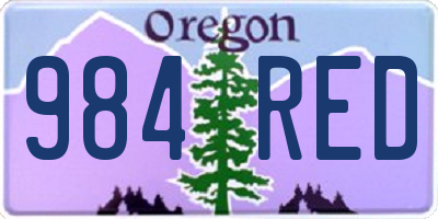 OR license plate 984RED