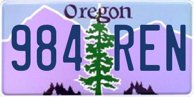 OR license plate 984REN