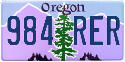 OR license plate 984RER