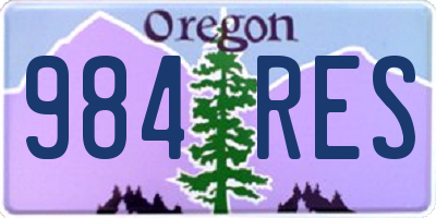 OR license plate 984RES