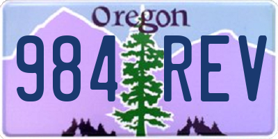 OR license plate 984REV
