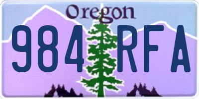 OR license plate 984RFA