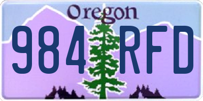 OR license plate 984RFD
