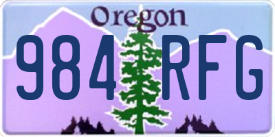 OR license plate 984RFG