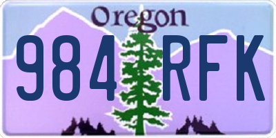 OR license plate 984RFK