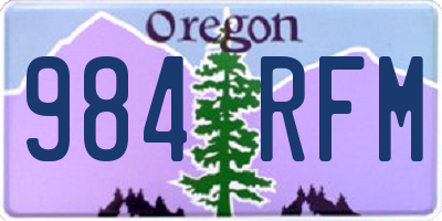 OR license plate 984RFM