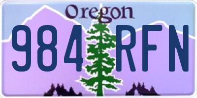 OR license plate 984RFN
