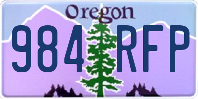 OR license plate 984RFP