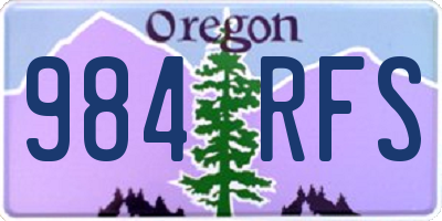 OR license plate 984RFS