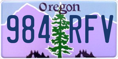 OR license plate 984RFV
