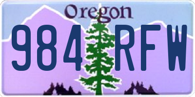 OR license plate 984RFW