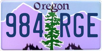 OR license plate 984RGE