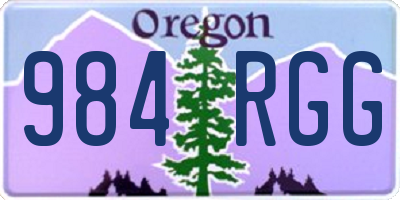 OR license plate 984RGG