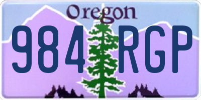 OR license plate 984RGP