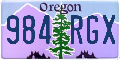 OR license plate 984RGX