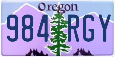 OR license plate 984RGY