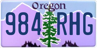 OR license plate 984RHG