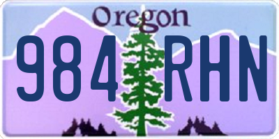 OR license plate 984RHN