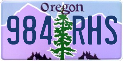 OR license plate 984RHS