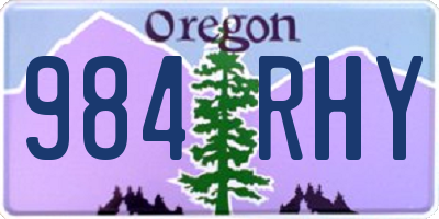 OR license plate 984RHY