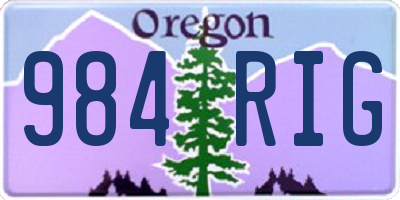 OR license plate 984RIG
