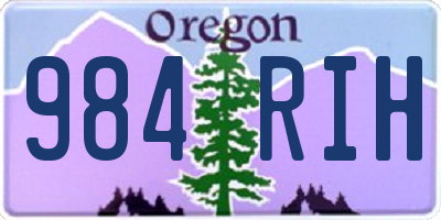 OR license plate 984RIH