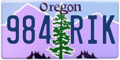 OR license plate 984RIK