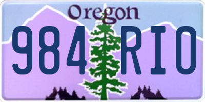 OR license plate 984RIO