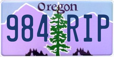 OR license plate 984RIP