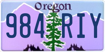 OR license plate 984RIY
