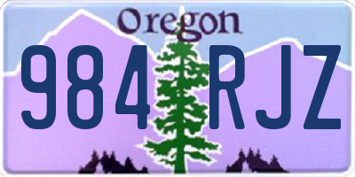 OR license plate 984RJZ