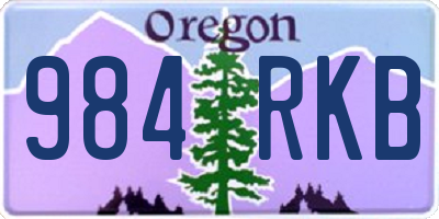OR license plate 984RKB