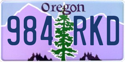 OR license plate 984RKD