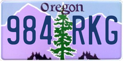 OR license plate 984RKG