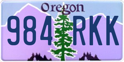 OR license plate 984RKK