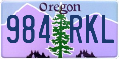 OR license plate 984RKL