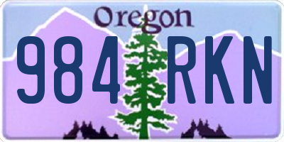 OR license plate 984RKN