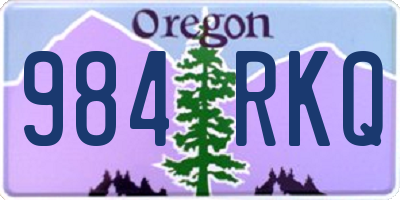 OR license plate 984RKQ