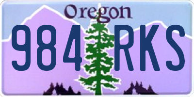 OR license plate 984RKS