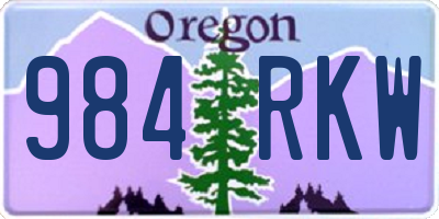OR license plate 984RKW