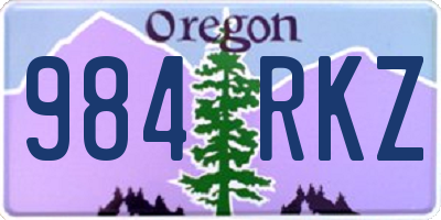 OR license plate 984RKZ